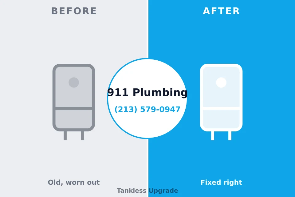 Before and after: plumbing repair Lake Camelot, IL